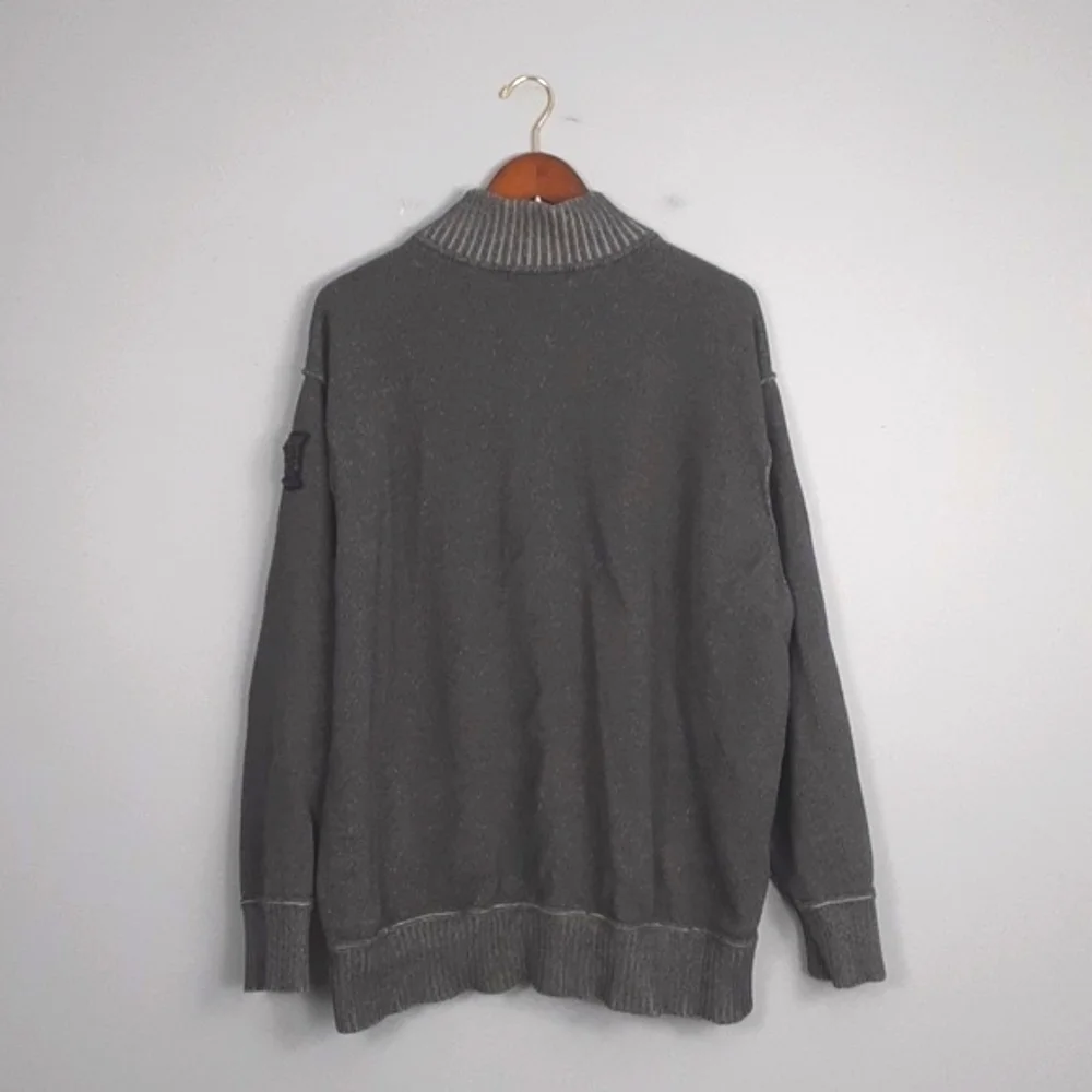Calvin Klein Men's Gray Heavy Patchwork Zip Up Sweater